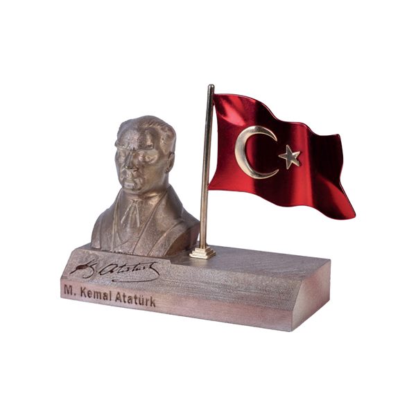 Atatürk Büstü ve Türk Bayrağı Plaket